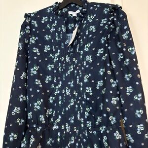 Charter Club Navy Floral Blouse